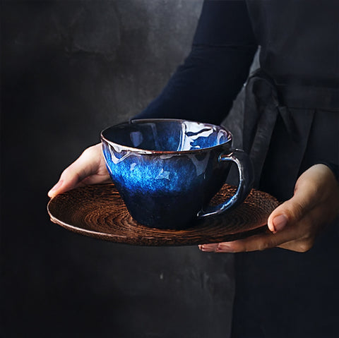 Blue Ceramic Glazed Coffee Mug