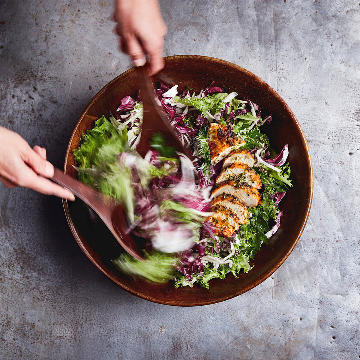 large wood salad bowl