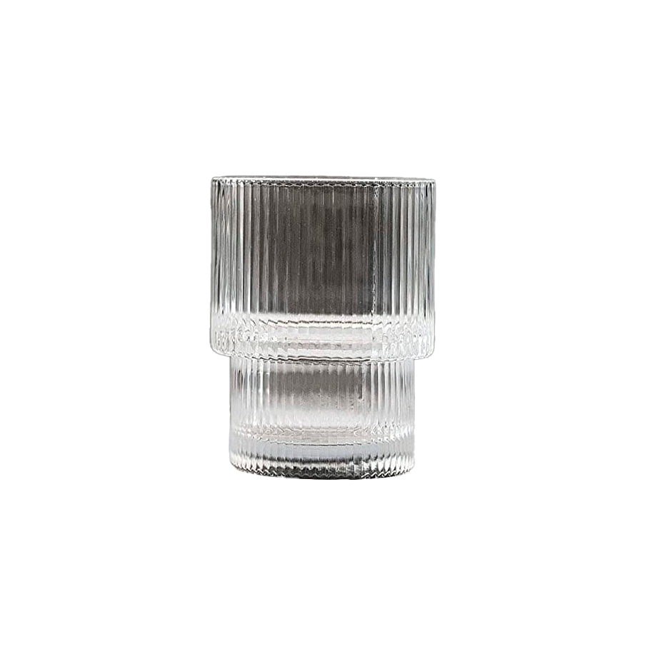 Short Stackable Ripple Drinking Glass