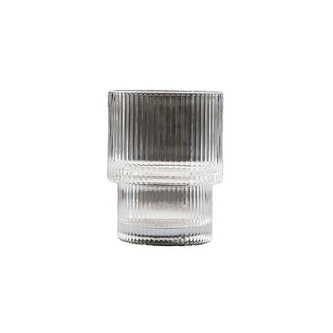 Short Stackable Ripple Drinking Glass