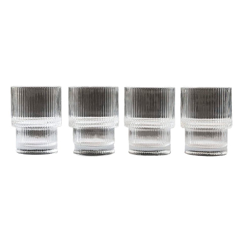 Short Stackable Ripple Drinking Glass