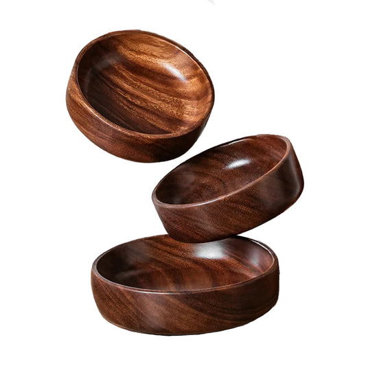 shallow wooden serving bowls