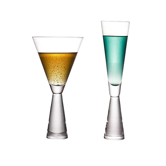 Geo Champagne and Cocktail Glass Set