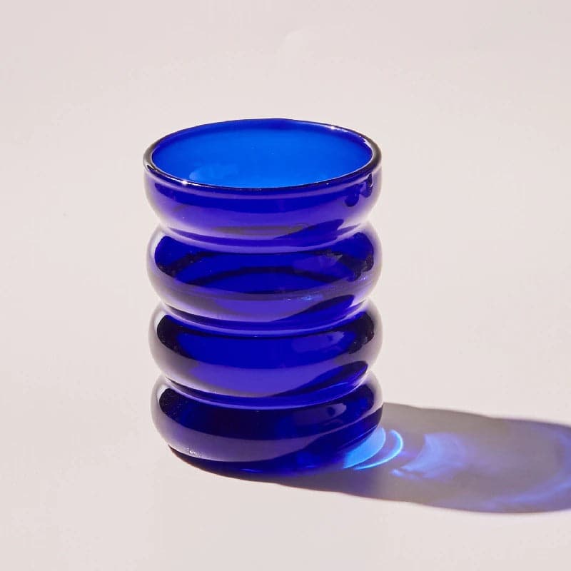 Bubble Insulated Drinking Glass In Blue