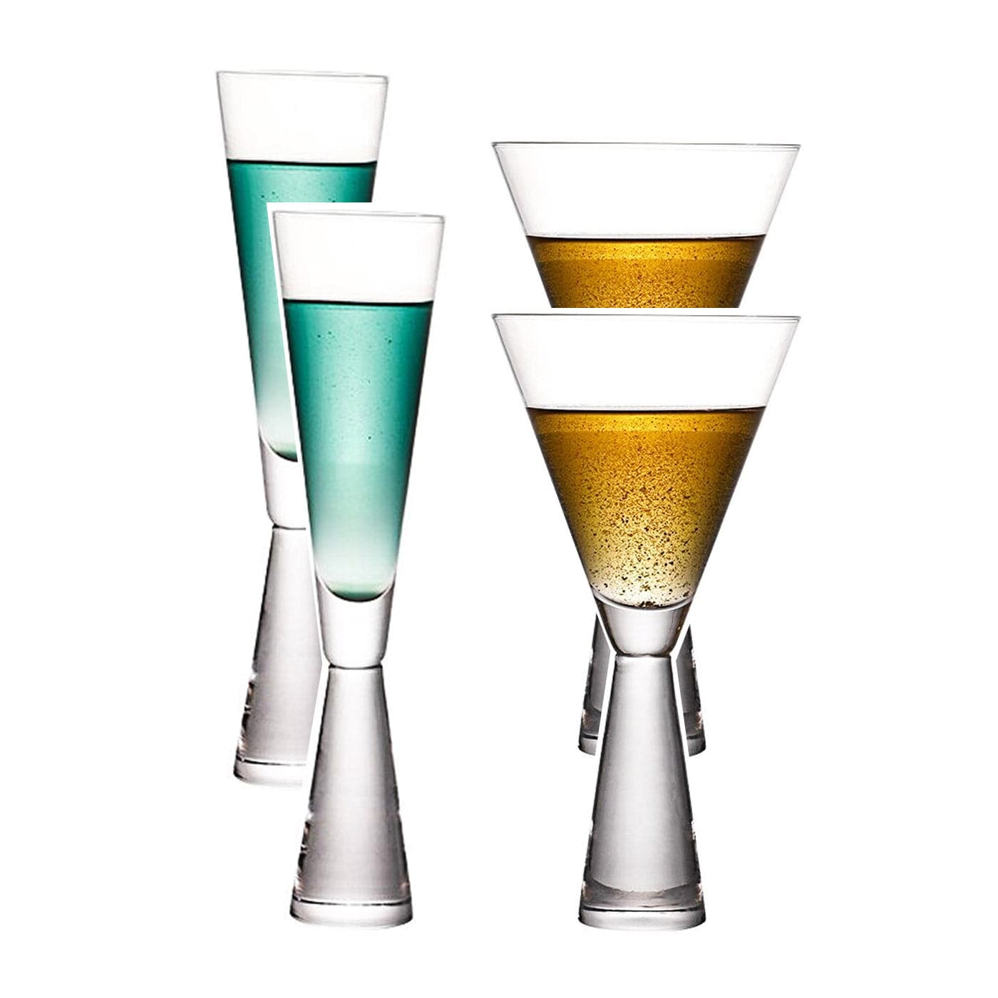 Geo Champagne and Cocktail Glass Set