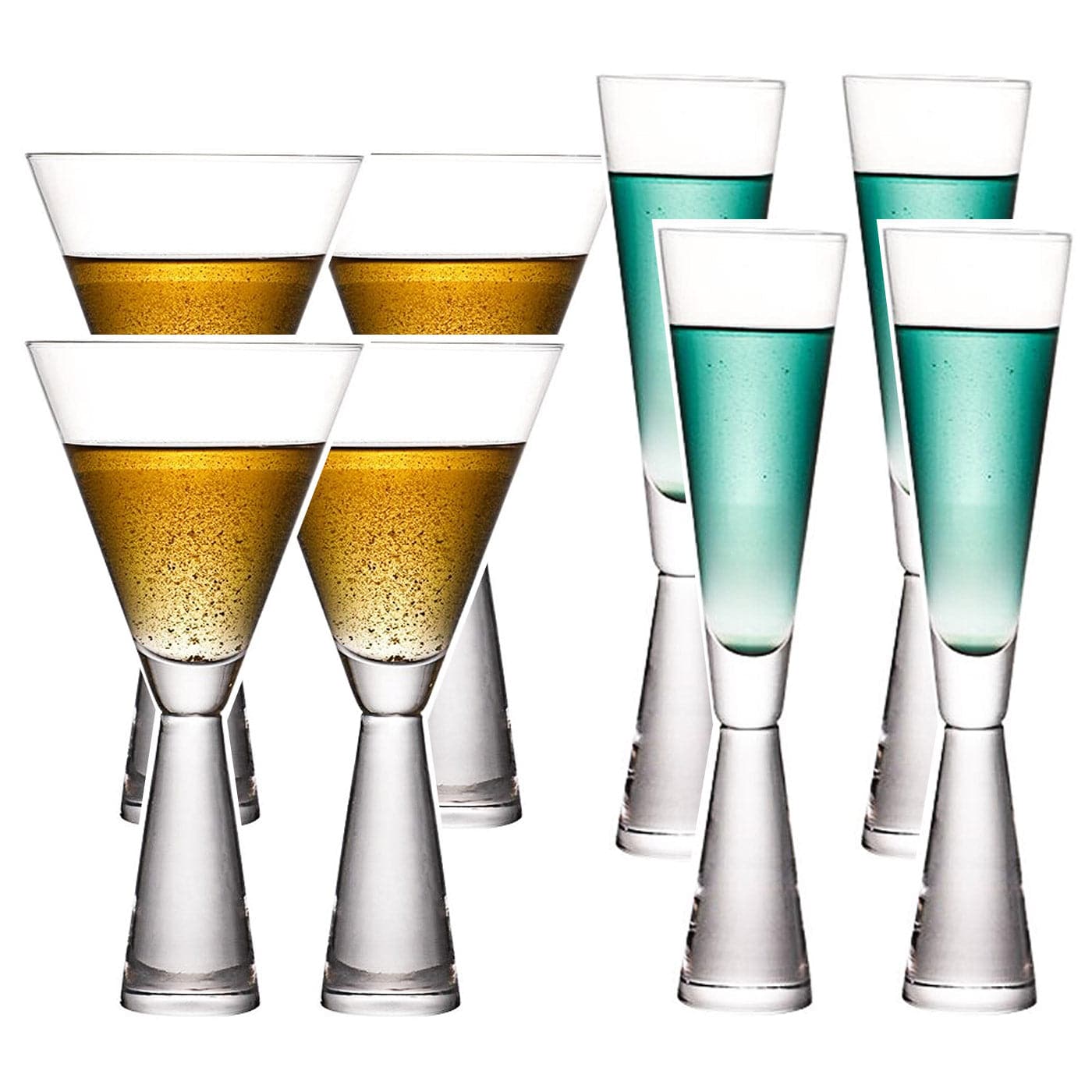 Geo Champagne and Cocktail Glass Set