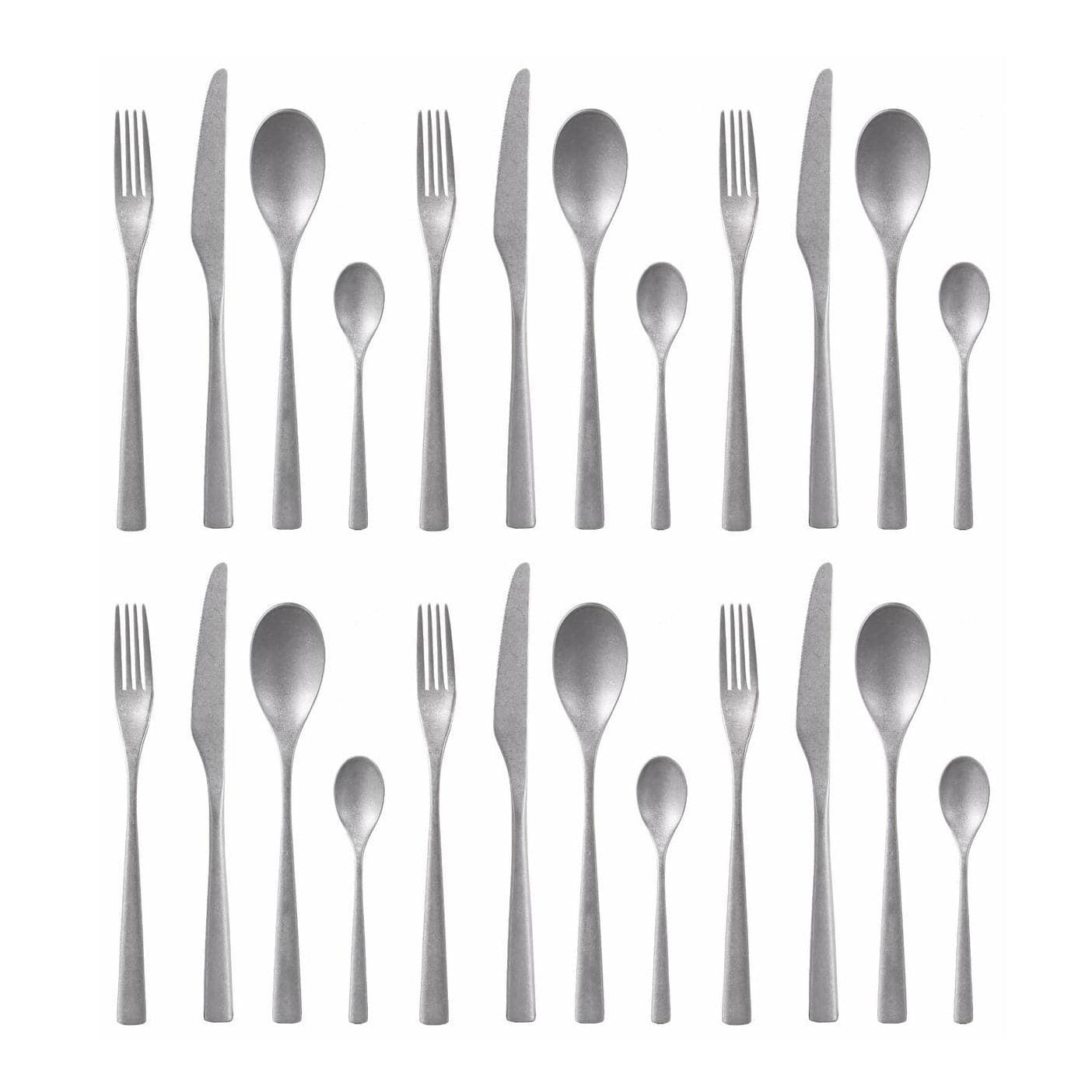 Arts District Matte Silver Stainless Steel Flatware Set