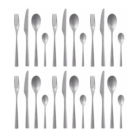 Arts District Matte Silver Stainless Steel Flatware Set