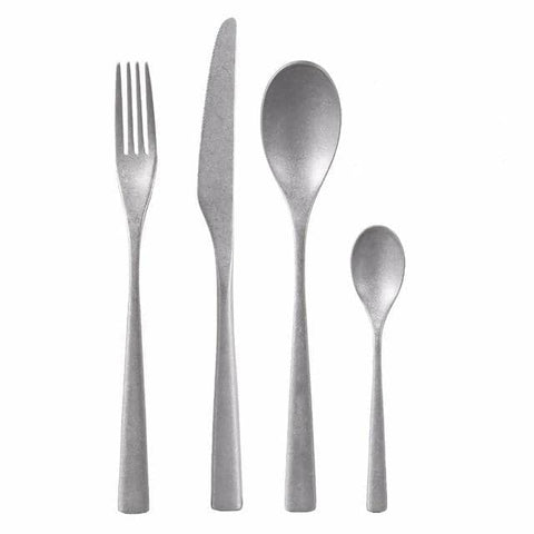 Arts District Matte Silver Stainless Steel Flatware Set